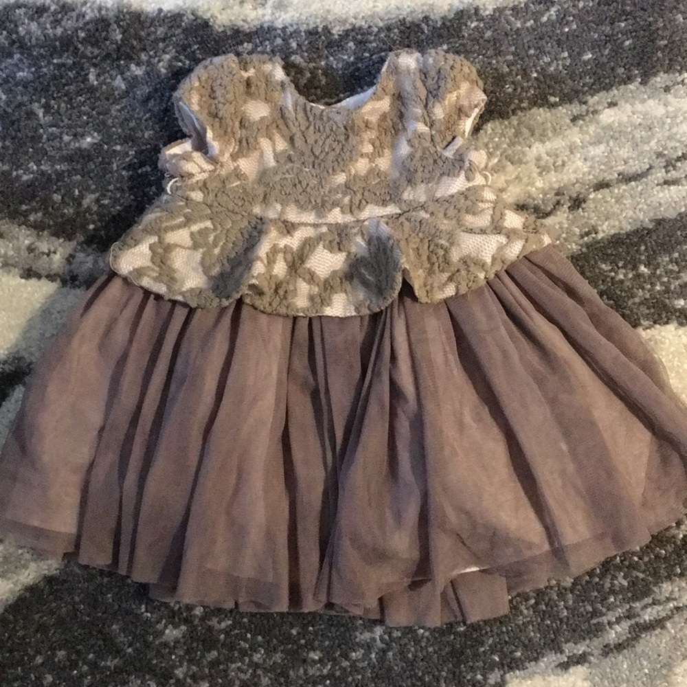 Pippa & Julie 0-3M Brown Dress
